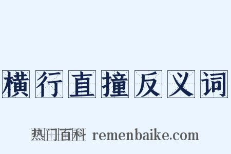 横行直撞反义词是什么意思的图片